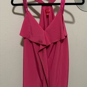 Elle Hot Pink Sleeveless Sequin Strap Top